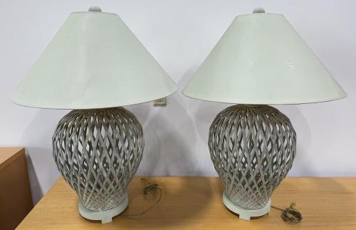 Sanibel Rattan Bamboo Lamp Set